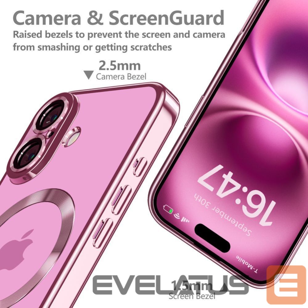 Citas preces Tech-Protect Tech-Protect MagFlex MagSafena iPhone 16 Case - Clear / Pink