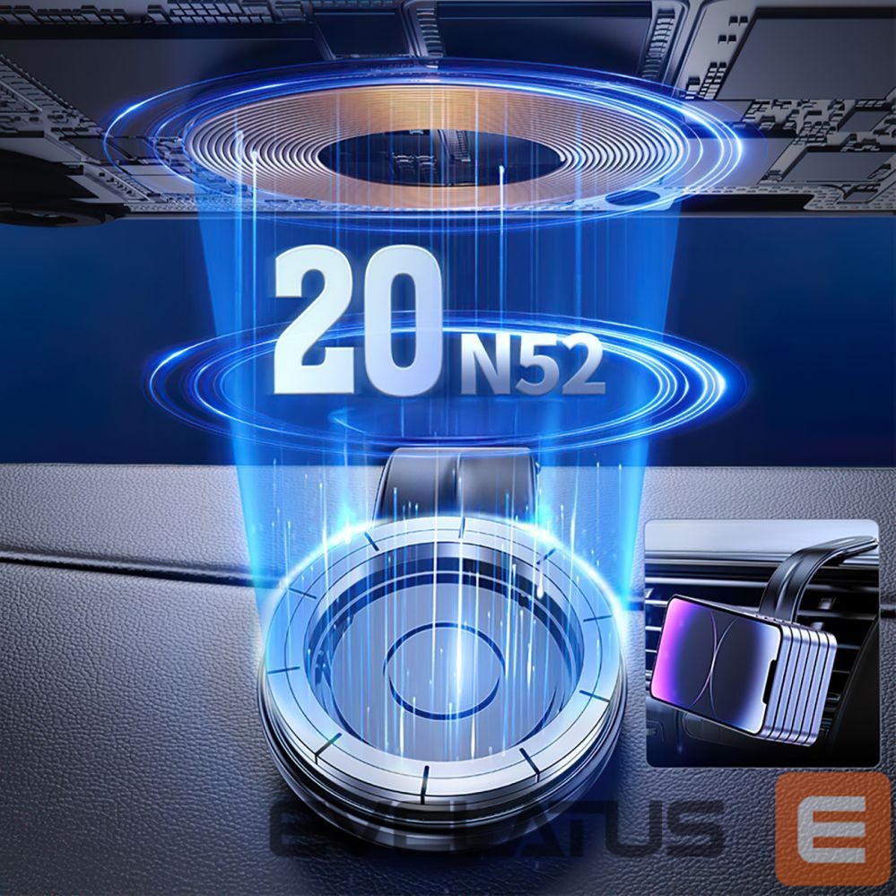Auto turētājs Wozinsky Wozinsky WCZ2Y2S Magnetic Car Holder with 15W MagSafe Inductive Charger for Car Cockpit - Black