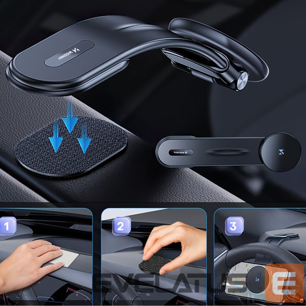 Auto turētājs Wozinsky Wozinsky WCZ2Y2S Magnetic Car Holder with 15W MagSafe Inductive Charger for Car Cockpit - Black