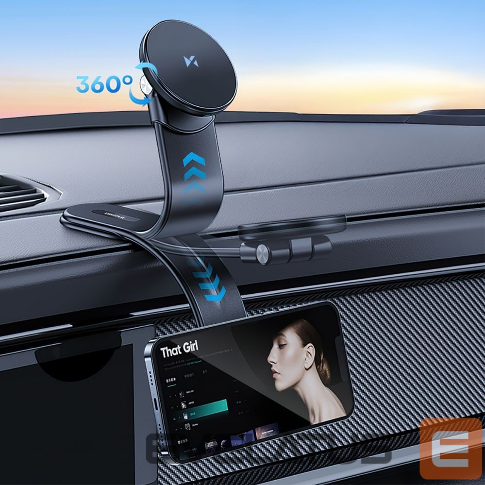 Auto turētājs Wozinsky Wozinsky WCZ2Y2S Magnetic Car Holder with 15W MagSafe Inductive Charger for Car Cockpit - Black
