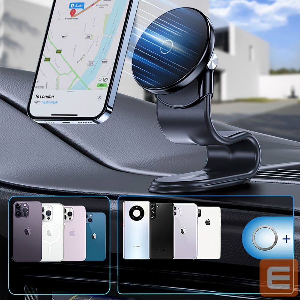 Auto turētājs Wozinsky Wozinsky WCZ2Y2S Magnetic Car Holder with 15W MagSafe Inductive Charger for Car Cockpit - Black