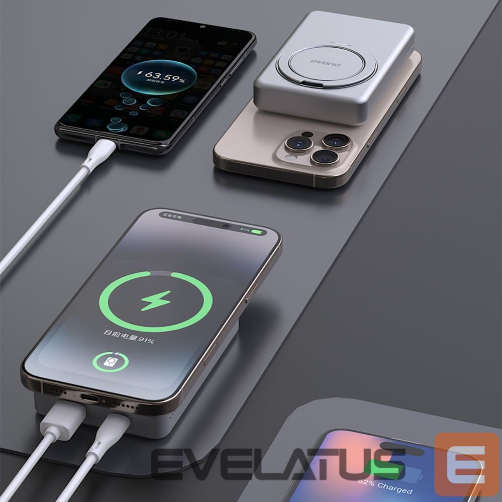 Ārējais akumulators Dudao Silver || Gray