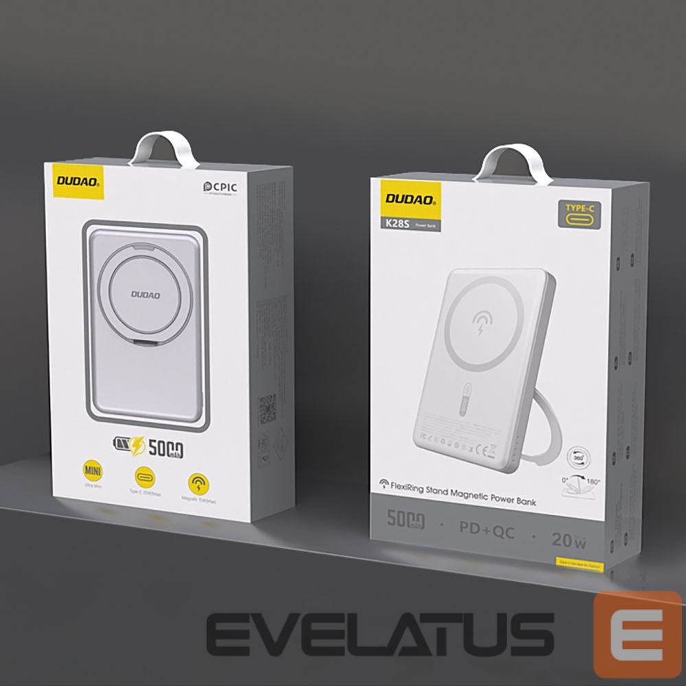 Ārējais akumulators Dudao Silver || Gray