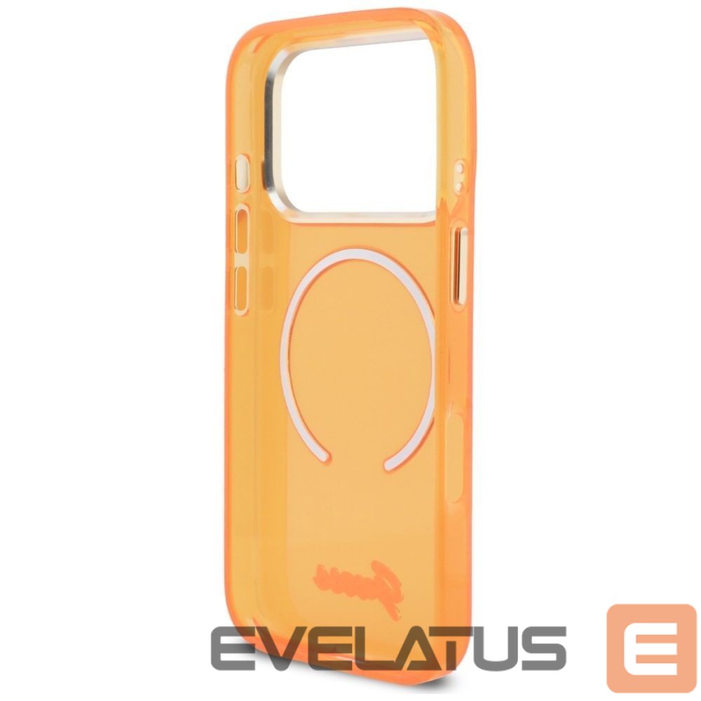 Citas preces Guess Guess IML Script Metal MagSafe Case for iPhone 17 Pro - Orange