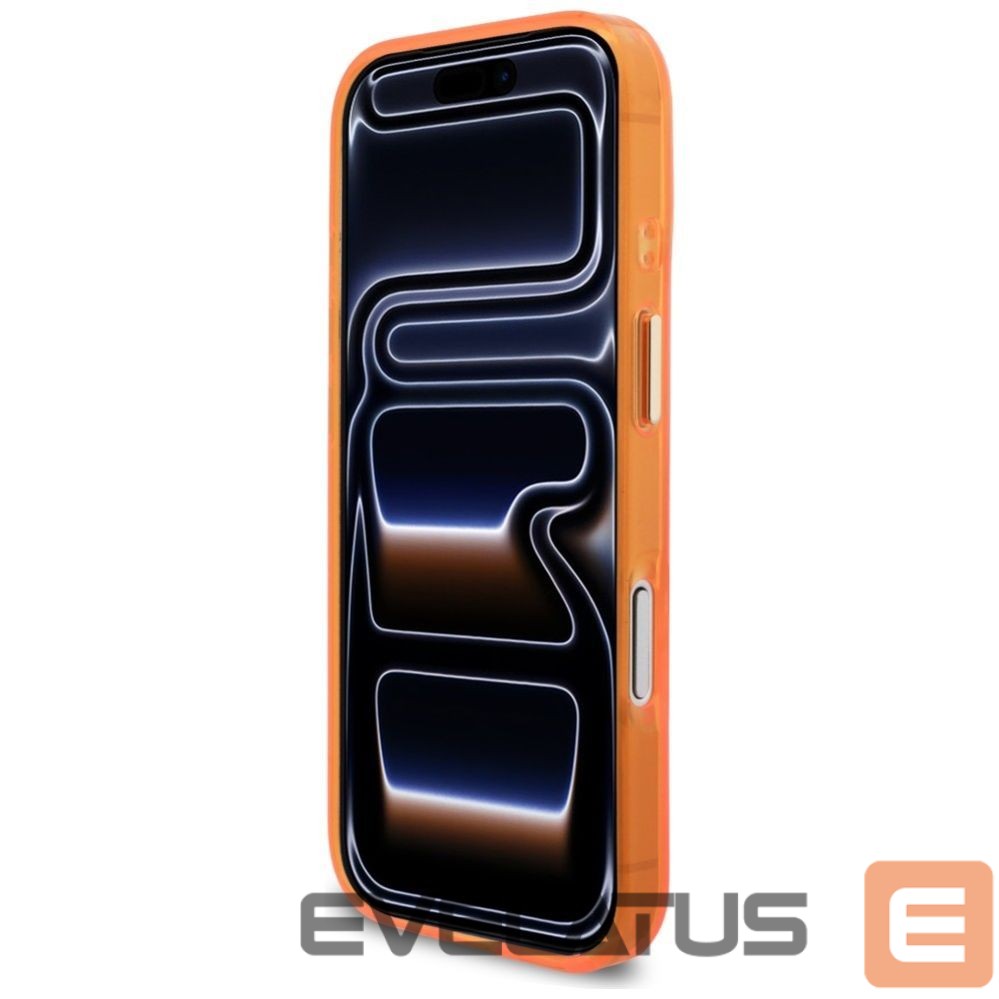 Citas preces Guess Guess IML Script Metal MagSafe Case for iPhone 17 Pro - Orange