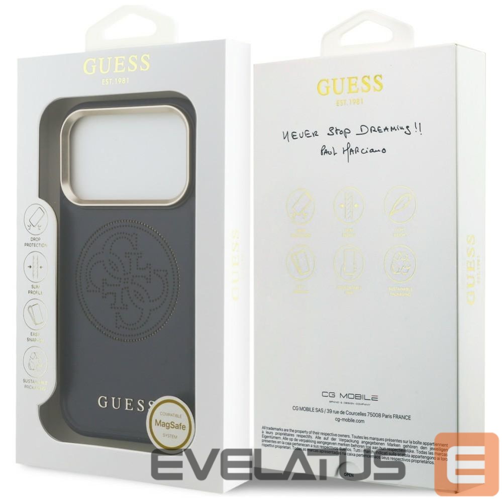 Citas preces Guess Guess Perforated 4G MagSafe case for iPhone 17 Pro Max - blue