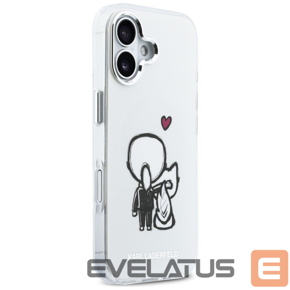 Citas preces Karl Lagerfeld Karl Lagerfeld Karl & Choupette Back MagSafe Case for iPhone 17 - Clear