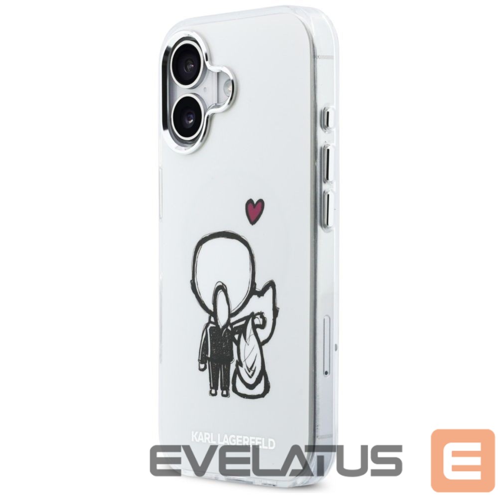 Citas preces Karl Lagerfeld Karl Lagerfeld Karl & Choupette Back MagSafe Case for iPhone 17 - Clear