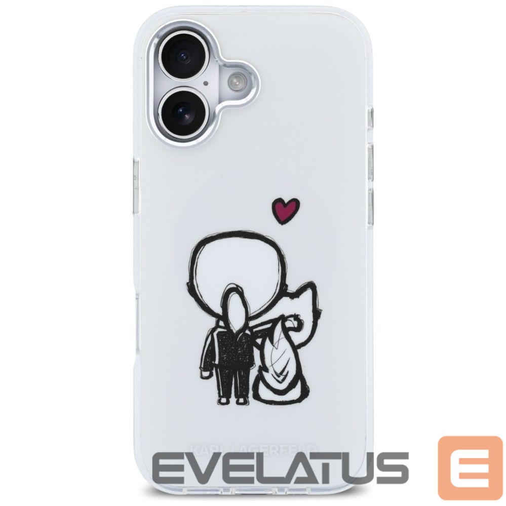 Citas preces Karl Lagerfeld Karl Lagerfeld Karl & Choupette Back MagSafe Case for iPhone 17 - Clear