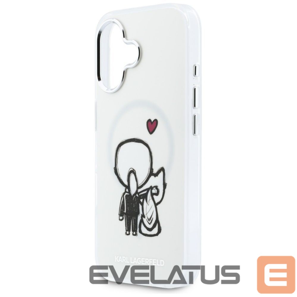 Citas preces Karl Lagerfeld Karl Lagerfeld Karl & Choupette Back MagSafe Case for iPhone 17 - Clear