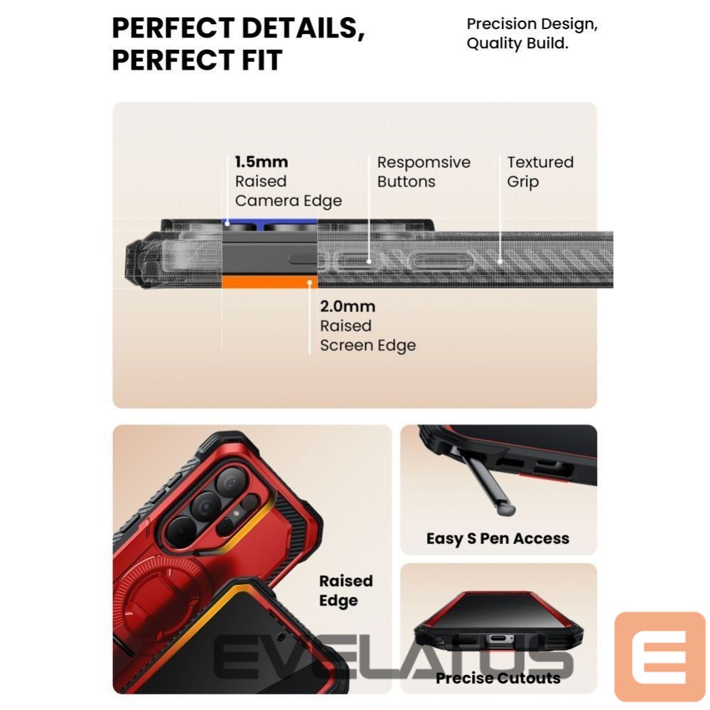 Citas preces Supcase Supcase ArmorBox Mag MagSafe Case for Samsung Galaxy S26 Ultra - Red and Black