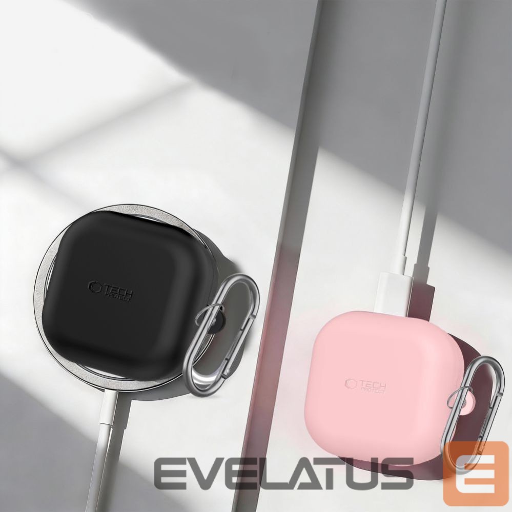 Citas preces Tech-Protect Tech-Protect Silicone Hook Case for Samsung Galaxy Buds 4 / 4 Pro - Black