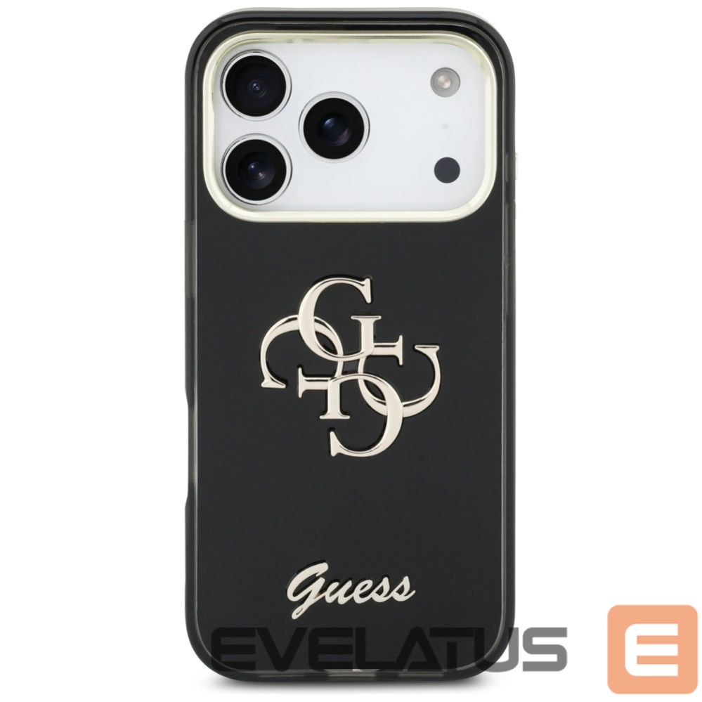 Citas preces Guess Guess IML 4G Script Metal case for iPhone 17 Pro Max - black