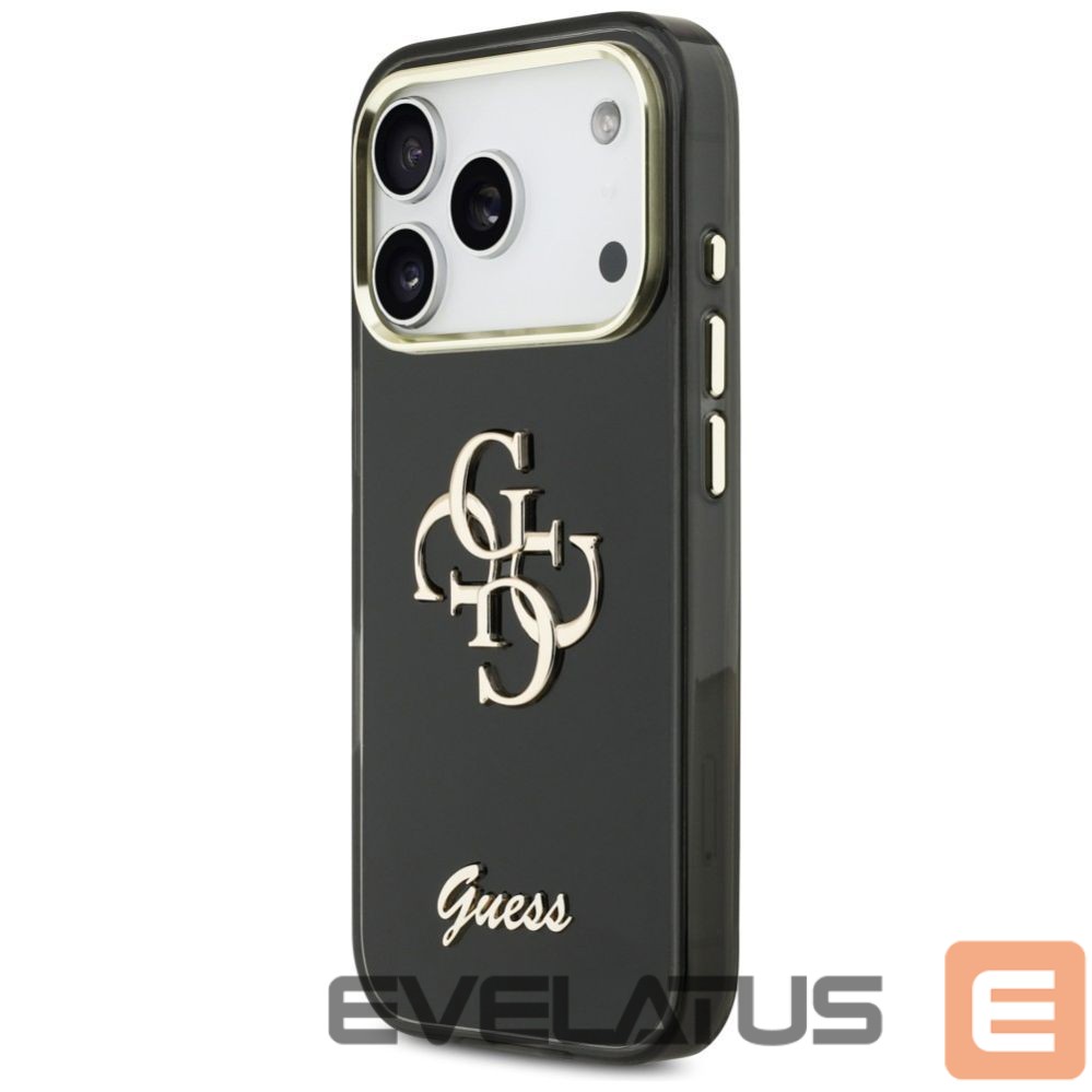 Citas preces Guess Guess IML 4G Script Metal case for iPhone 17 Pro Max - black