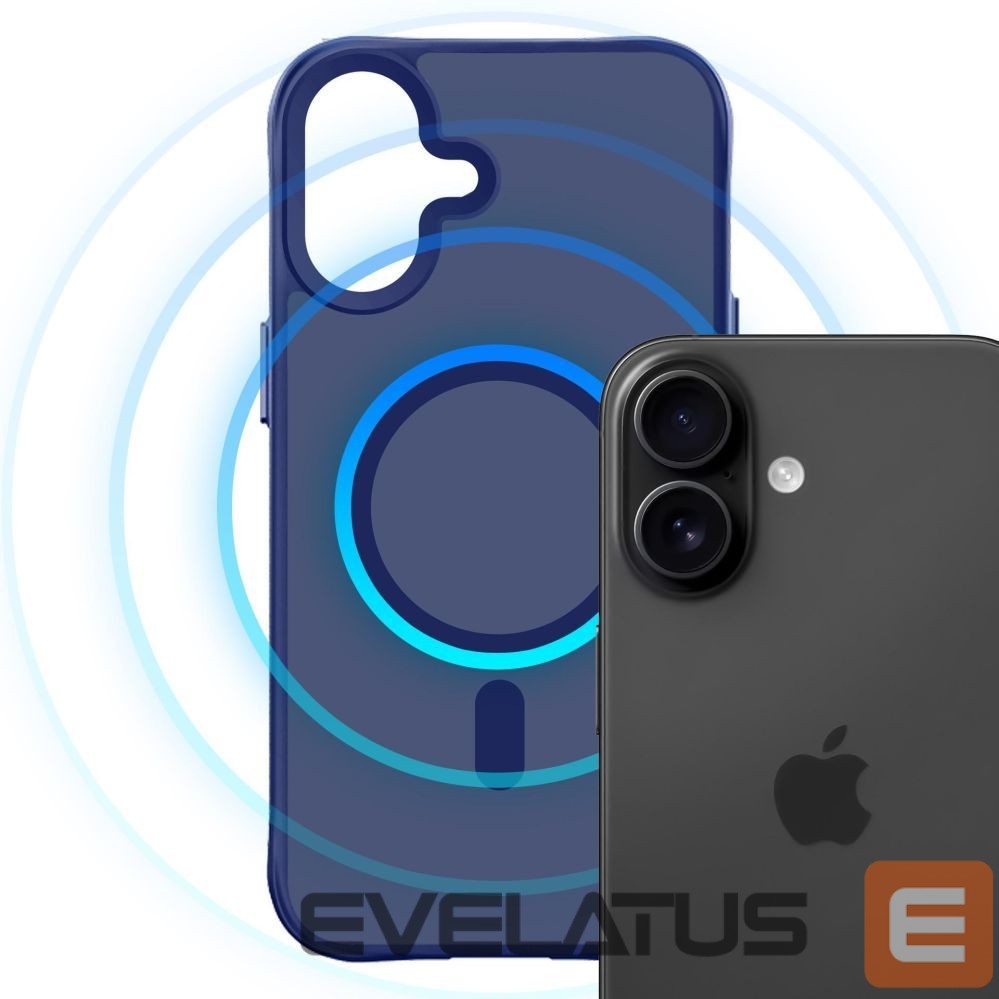Citas preces 3MK 3mk Smoke MagCase for iPhone 16 - Blue-Translucent