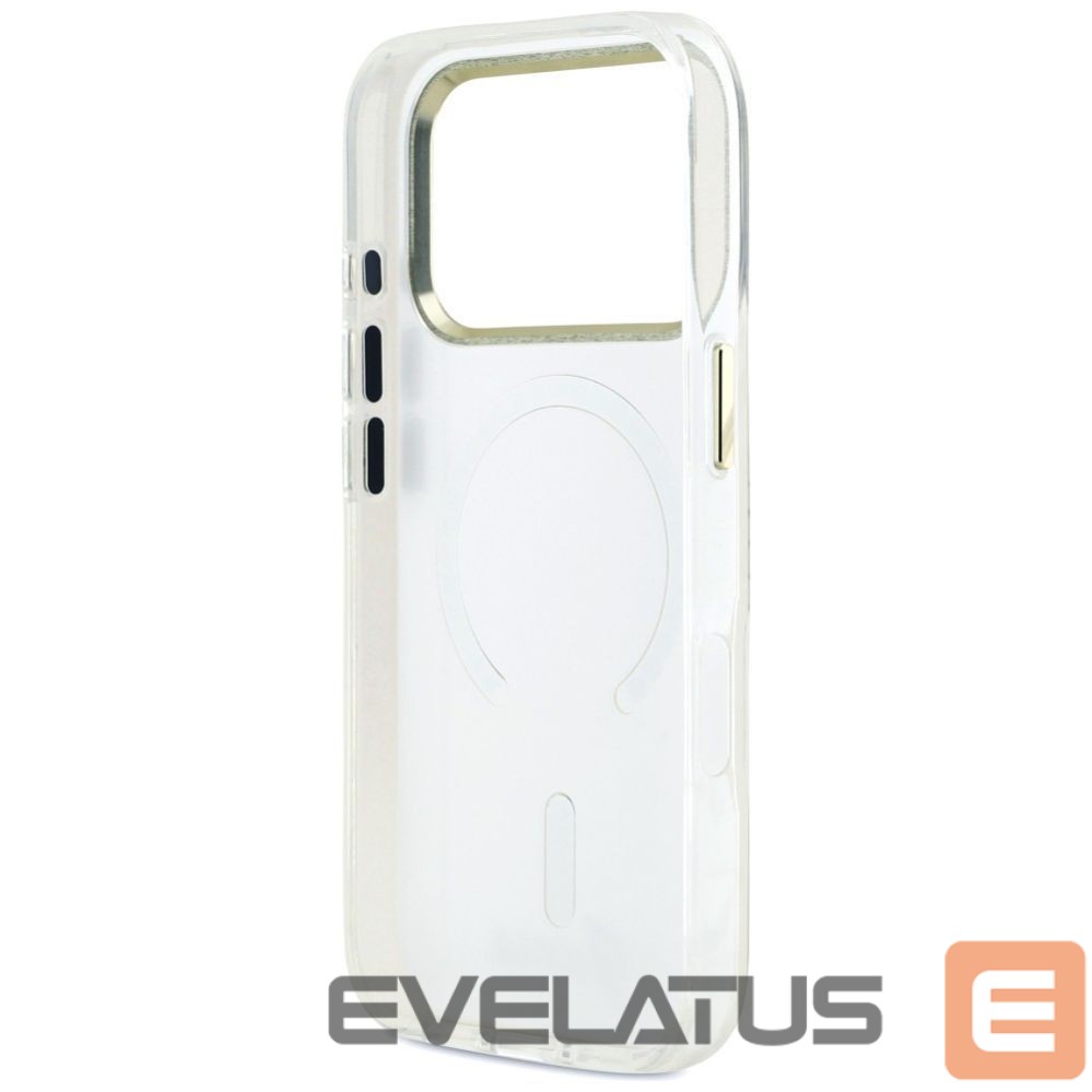Citas preces Guess Guess IML Shell Script Metal MagSafe Case for iPhone 17 Pro Max - White