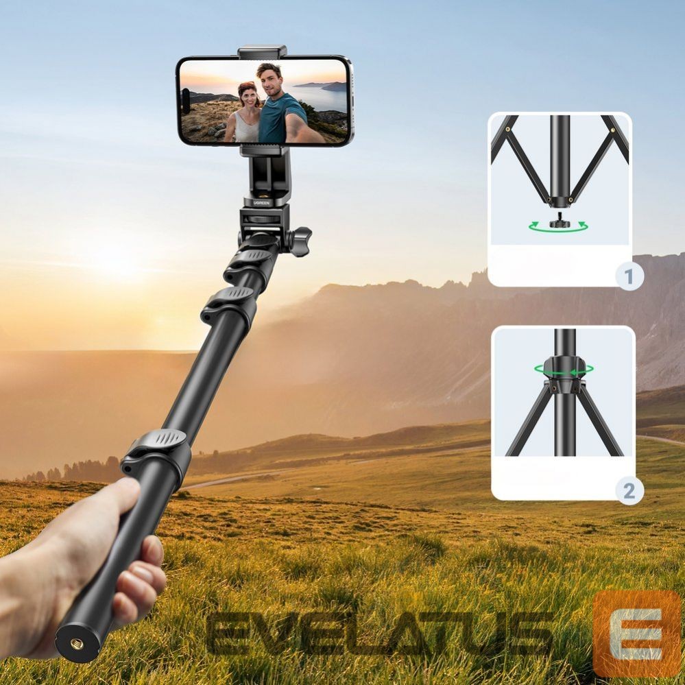 Foto un video aksesuārs Ugreen Ugreen LP680 selfie stick with stand and Bluetooth remote control 1.8m - black