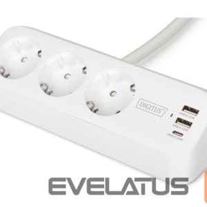 Slēdži un rozetes Digitus  3-way office socket strip with 2x USB-A and 1x USB-C connections | DA-70626 