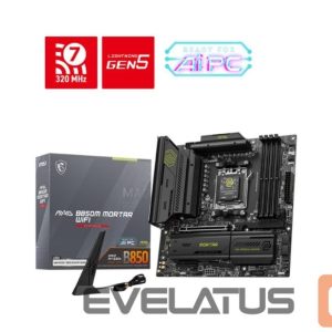 Pamatplate AMD procesorsiem MSI  Mainboard||AMD B850|SAM5|Micro-ATX|Memory DDR5|Memory slots 4|1xPCI-Express 4.0 4x	|1xPCI-Express 4.0 8x|1xPCI-Express 4.0 16x|1xPCI-Express 5.0 16x|3xM.2|1xHDMI|3xUSB 2.0|4xUSB 3.2|2xUSB-C|1xOptical S/PDIF|1xRJ45|2xAudio port|MAGB850MMORTARWIFI 