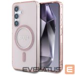 Citas preces Guess  Guess Glitter Circle Classic Logo MagSafe Case for Samsung Galaxy S25 Pink 