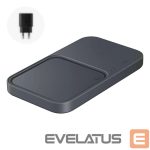 Citas preces Samsung  Samsung Duo EP-P5400TBEGEU 15W inductive charger with mains charger and power cable - black 
