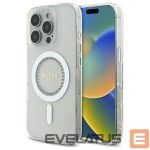 Citas preces Guess  Guess IML Rhinestones MagSafe Case for iPhone 16 Pro Max - White 