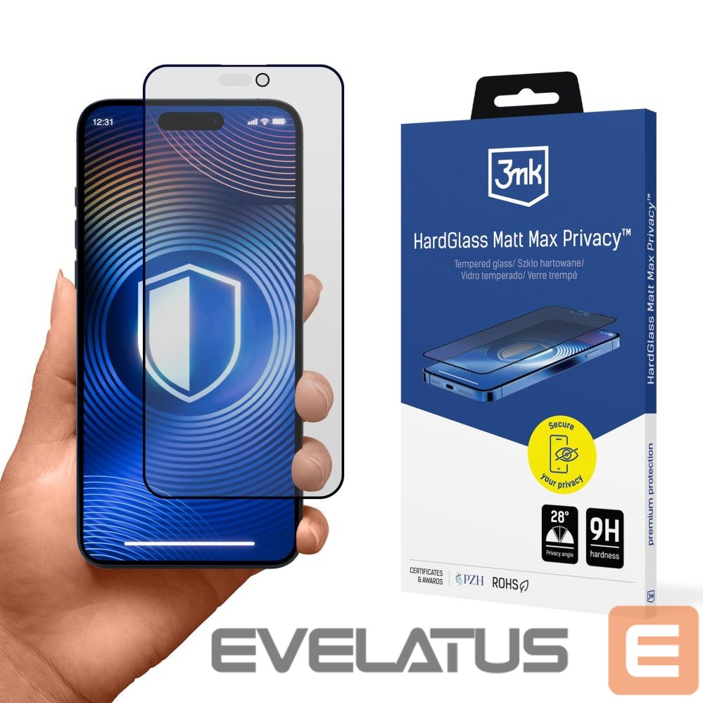 Citas preces 3MK Tempered Glass 3mk Hardglass Matt Max Privacy for Apple iPhone 15 Pro Max