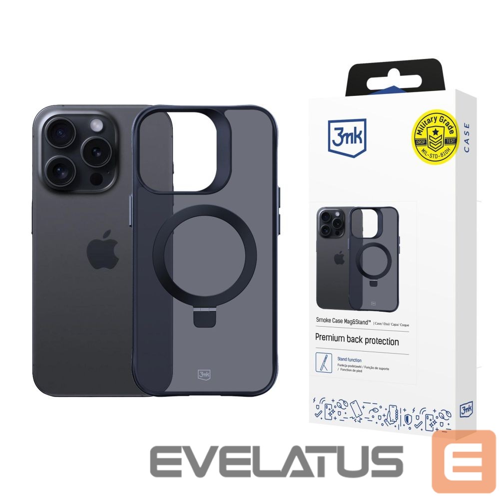 Citas preces 3MK 3mk Smoke Case Mag&Stand for Apple iPhone 13 pro max - black