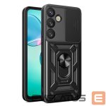 Citas preces Hurtel  Hybrid Armor Camshield with Camera Cover and Metal Ring for Samsung Galaxy S25+ - Black 