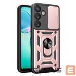 Citas preces Hurtel  Hybrid Armor Camshield with Camera Cover and Metal Ring for Samsung Galaxy S25+ - Pink 
