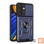 Citas preces Hurtel  Hybrid Armor Camshield with Camera Cover and Metal Ring for Samsung Galaxy S25+ - Blue 