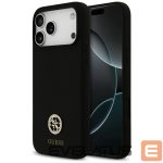 Citas preces Guess  Guess Silicone Logo Strass 4G MagSafe Case for iPhone 17 Pro Max - Black 