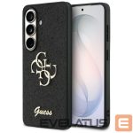 Citas preces Guess  Guess Fixed Glitter Big 4G Metal Logo case for Samsung Galaxy S26 - black 