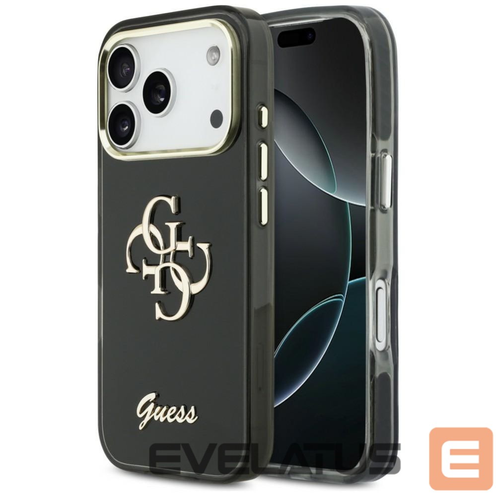 Citas preces Guess Guess IML 4G Script Metal case for iPhone 17 Pro Max - black