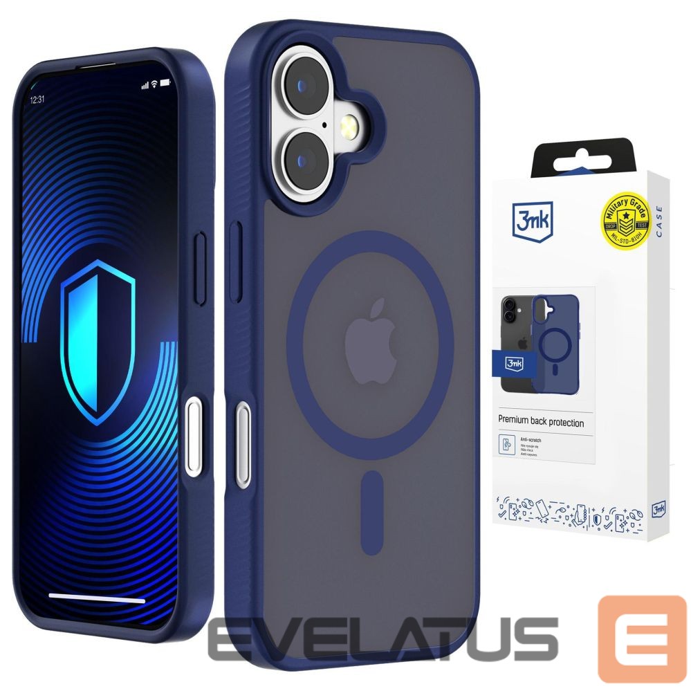 Citas preces 3MK 3mk Smoke MagCase for iPhone 16 - Blue-Translucent