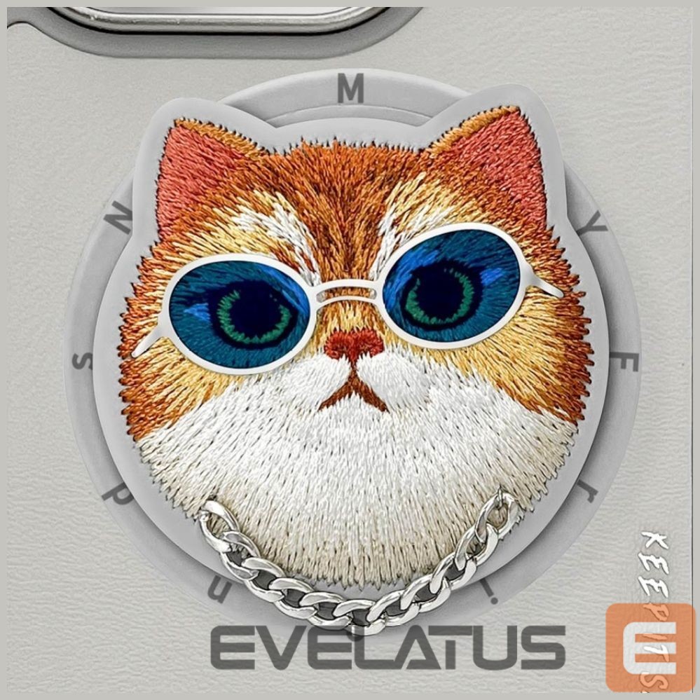 Citas preces Nimmy Nimmy Glasses Cool Cat MagSafe Case for iPhone 16 Pro - Gray