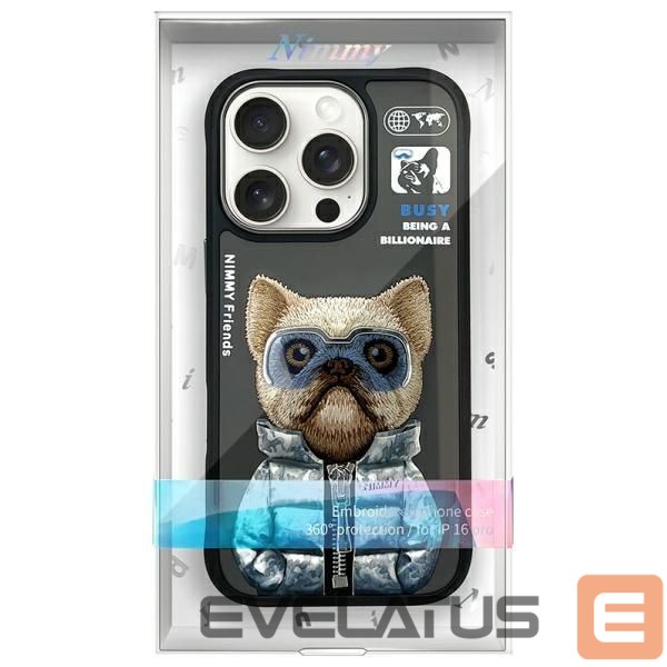 Citas preces Nimmy Nimmy Cool&Cute 2.0 Dog Case for iPhone 16 Pro Max - Black