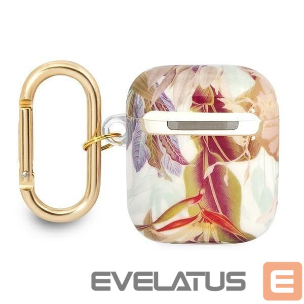 Aizmugurējais vāciņš Guess Guess GUA2HHFLU AirPods cover purple/purple Flower Strap Collection