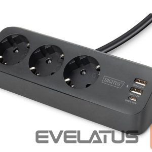 Slēdži un rozetes Digitus  3-way office socket strip with 2x USB-A and 1x USB-C connections | DA-70625 
