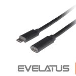 Kabelis Lanberg  USB-C M/F 3.1 Cable | CA-USBE-20CC-0015-BK 