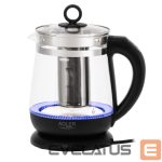 Tējkanna Adler  Kettle | AD 1299 | Electric | 2200 W | 1.5 L | Glass | 360° rotational base | Black 
