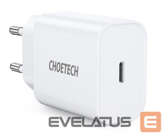 Adapteris Choetech USB wall charger Type C PD 20W White