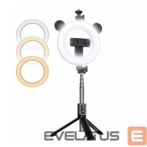 Selfie nūja CP  X4 LED 16cm Rechargeable Selfie Lamp with BT Remote & Handle + Floor Stand 20-90cm + Phone Holder 