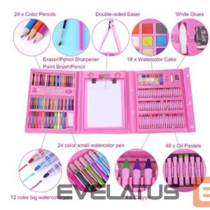 Rotaļlietas  Kiddyz  Stationery Set 208 pcs Kids Art Kit Drawing & Painting Supplies Pink