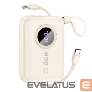 Ārējais akumulators Dudao  PD22.5W built-in cable fast charge power bank 10000mAh White