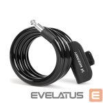 Piederums velosipēdiem Wozinsky  WPB-01R Portable Bike Lock with Anti-Theft Cable and 2 Keys for Electric Bikes and Motorcycles Black