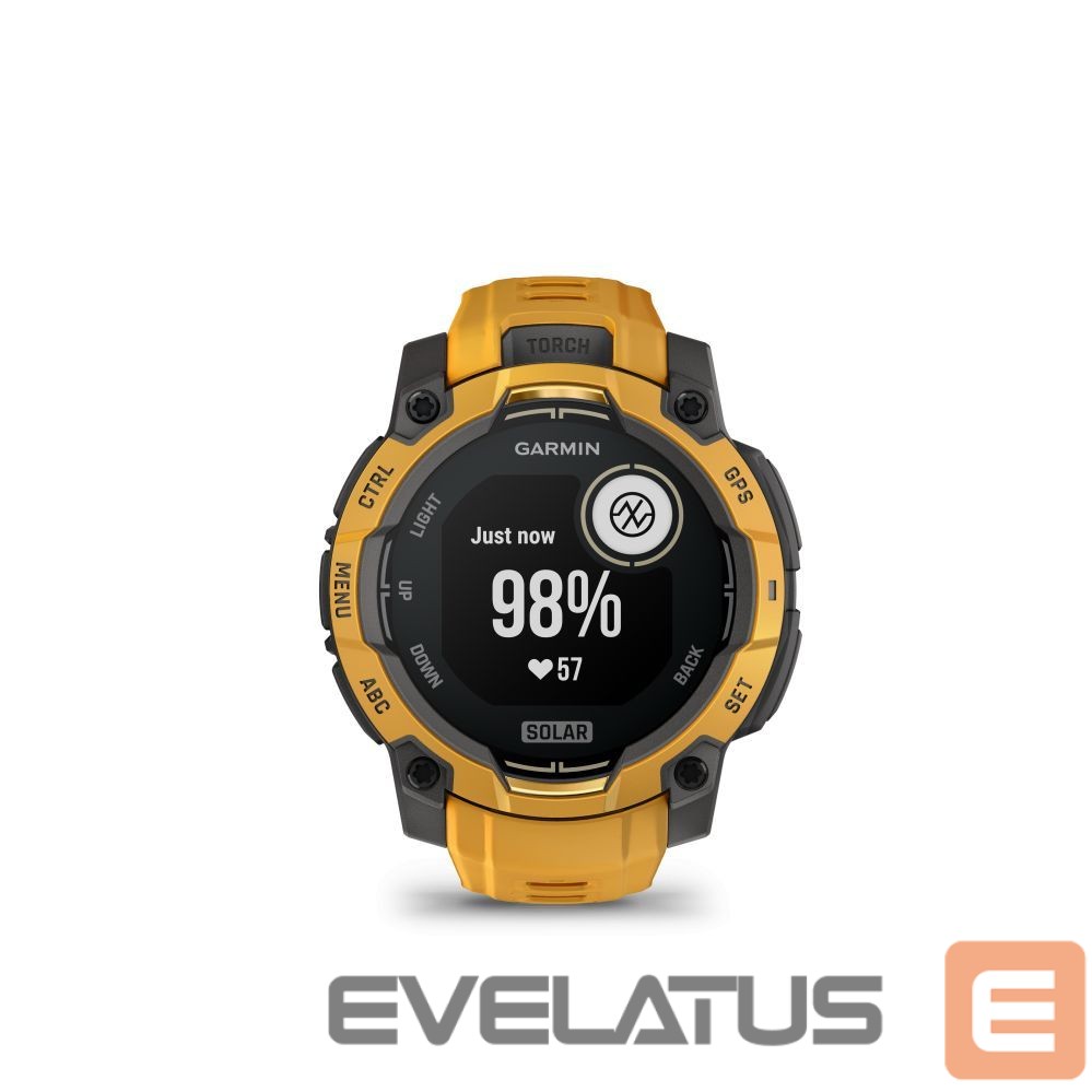 Viedpulksteni Garmin Instinct 3 – 45 mm, Solar
Sunburst with Sunburst/Grey Band