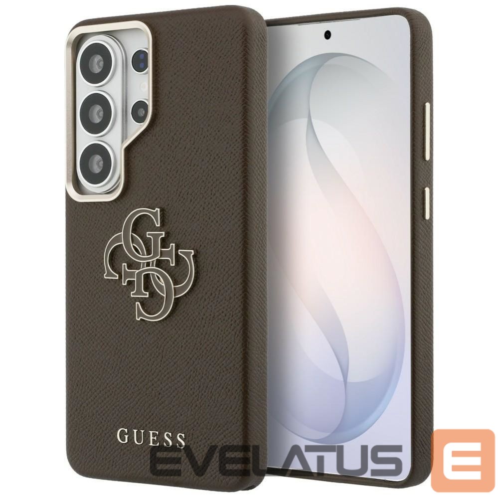Citas preces Guess Guess Grained Big 4G Metal Logo Case for Samsung Galaxy S26 - Brown
