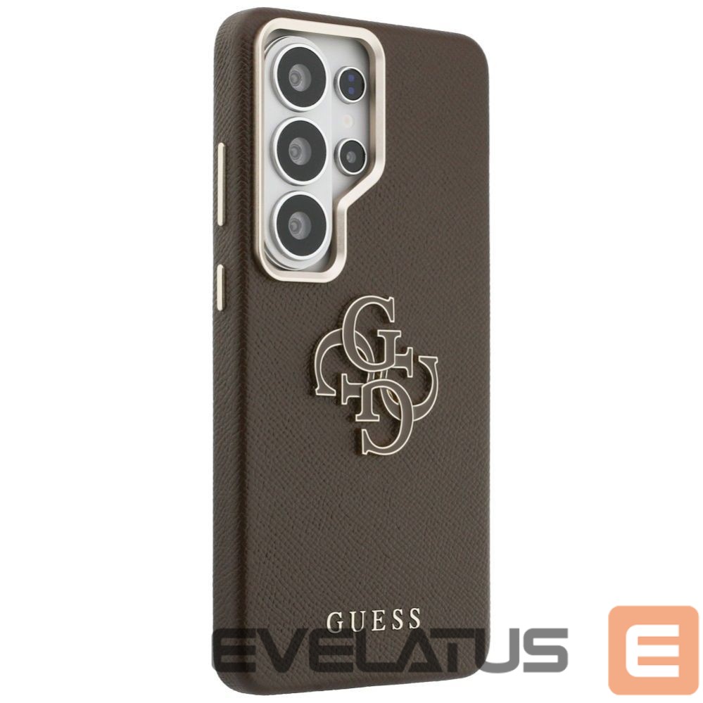 Citas preces Guess Guess Grained Big 4G Metal Logo Case for Samsung Galaxy S26 - Brown