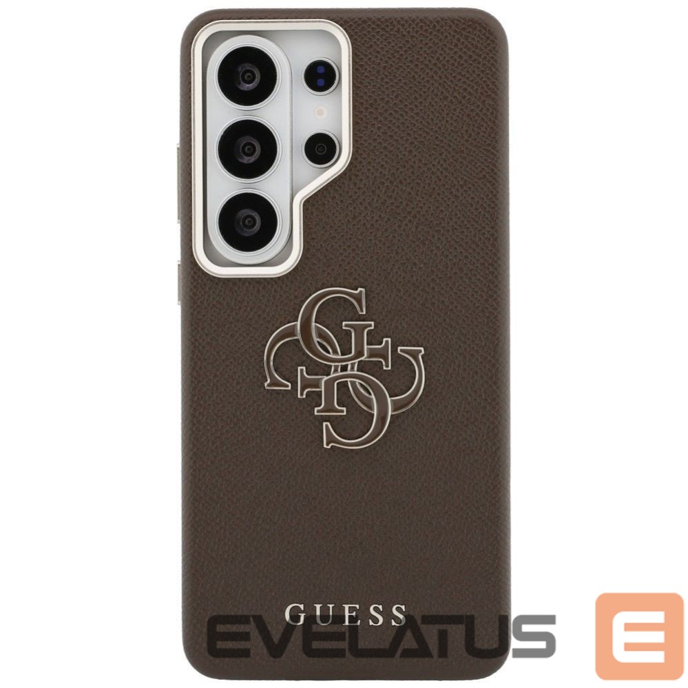 Citas preces Guess Guess Grained Big 4G Metal Logo Case for Samsung Galaxy S26 - Brown